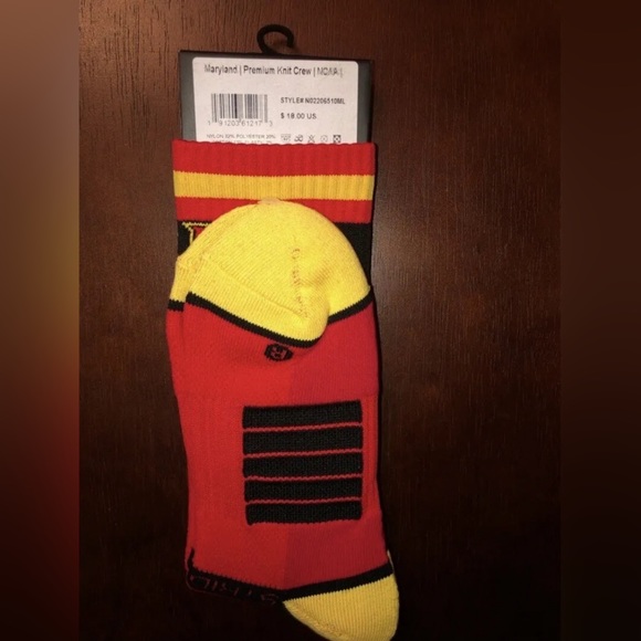 UNIVERSITY OF MARYLAND STRIDELINE CREW SOCKS NWT MEN’S SHOE SIZE 8-12 - Picture 2 of 2